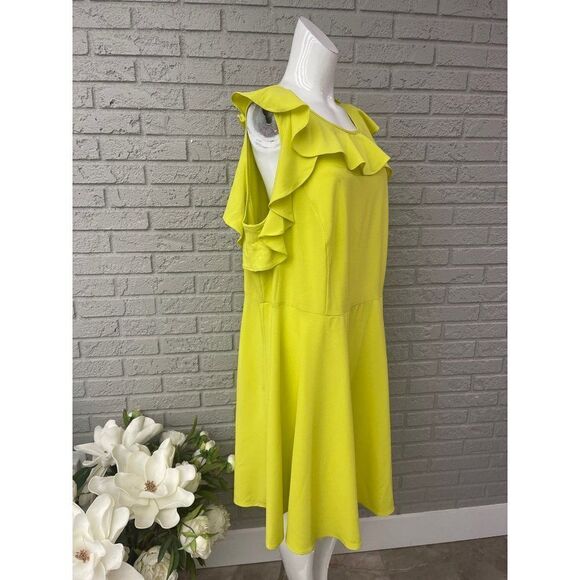 Nicole Miller Studio Women Bright Flutter Sleeve Swing Dress Size 24W NWT - Picture 4 of 8